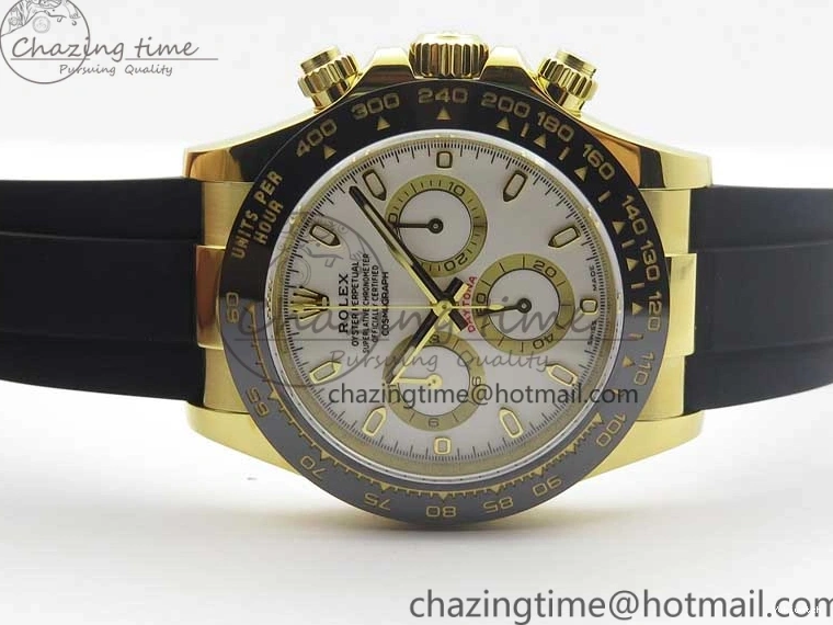 on V3 Strap Extra 1:1 116518 SS Black Strap) YG Dial 904L (Free Case Edition Noob SA4130 White Best Daytona Plated Rubber 1229